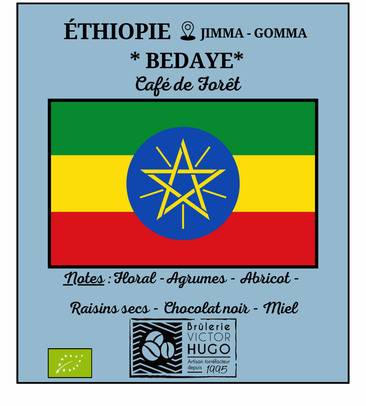 ETHIOPIE / Jimma "BEDAYE" - Culture Biologique & Café de Forêt- Brûlerie Victor Hugo