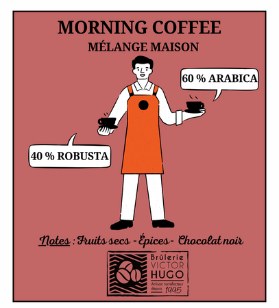 Saveur - Morning Coffee - Mélange Maison - 60% ARABICA / 40% ROBUSTA - Brûlerie Victor Hugo