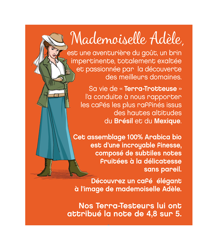 Mademoiselle Adèle Café Bio 15 Capsules Biodégradables pour Nespresso®