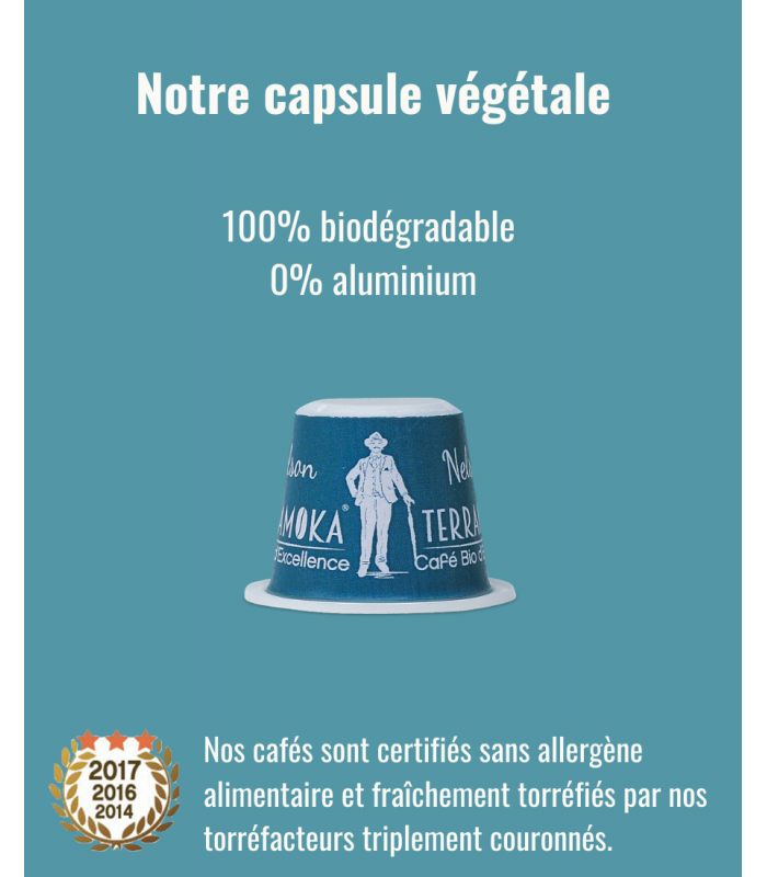 Mister Nelson Café Bio Décaféiné 15 Capsules Biodégradables pour Nespresso®