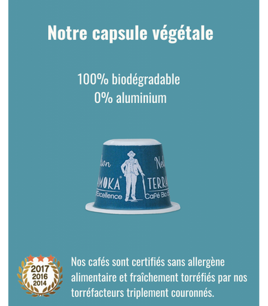 Mister Nelson Café Bio Décaféiné 15 Capsules Biodégradables pour Nespresso®