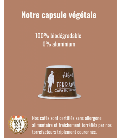 Monsieur Albert Café Bio 15 Capsules Biodégradables pour Nespresso®