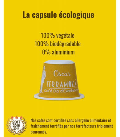 Sir Oscar Café Bio 15 Capsules Biodégradables pour Nespresso®